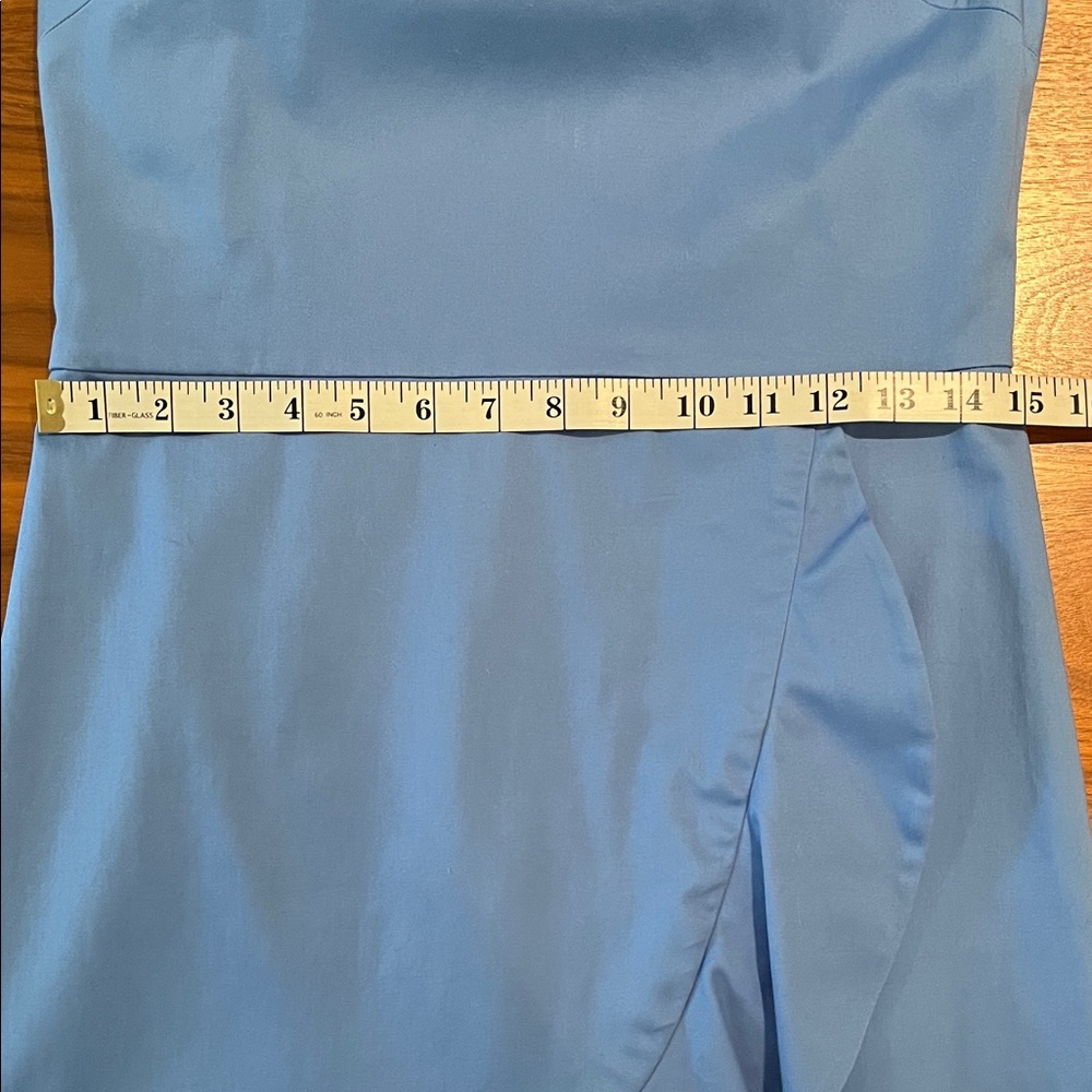 Alice + Olivia Elegant Blue Ruffle Dress with Slightly Puffed Sleeves Size 10 - Picture 5 of 13